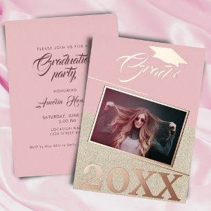 Rustic Dusty Pink Graduate Photo Graduation 