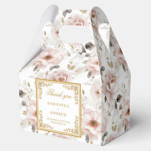 Rustic dusty pink ivory floral wedding favour boxe favor box