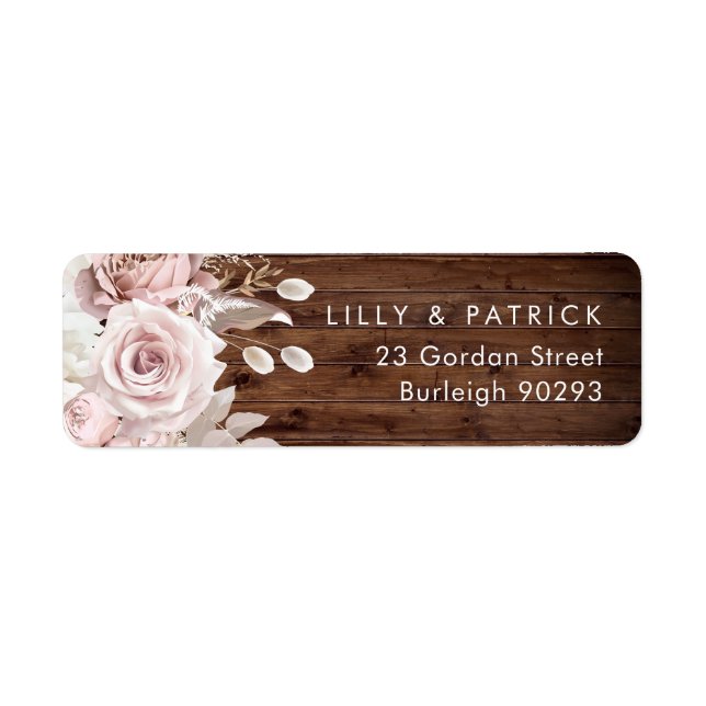 Rustic Dusty Rose & Mariage Blush Adresse de retou (Devant)