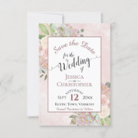Rustic Dusty Rose Pink Floral Wedding Calligraphy