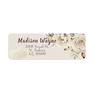 Rustic dusty white roses Return Address Labels