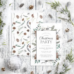Rustic Dusty Winter Watercolor Christmas Party Invitation<br><div class="desc">What better way to get into the holiday spirit than by hosting a Rustic Dusty Winter Watercolor Christmas party? This rustic and modern holiday card is the perfect way to invite your family and friends to an annual holiday party, or the annual corporate party. The beautiful watercolor fir cones design...</div>