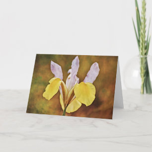 Rustic Dutch Iris Flower Art Note Card