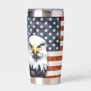 Rustic Eagle on American Flag Insulated Tumbler