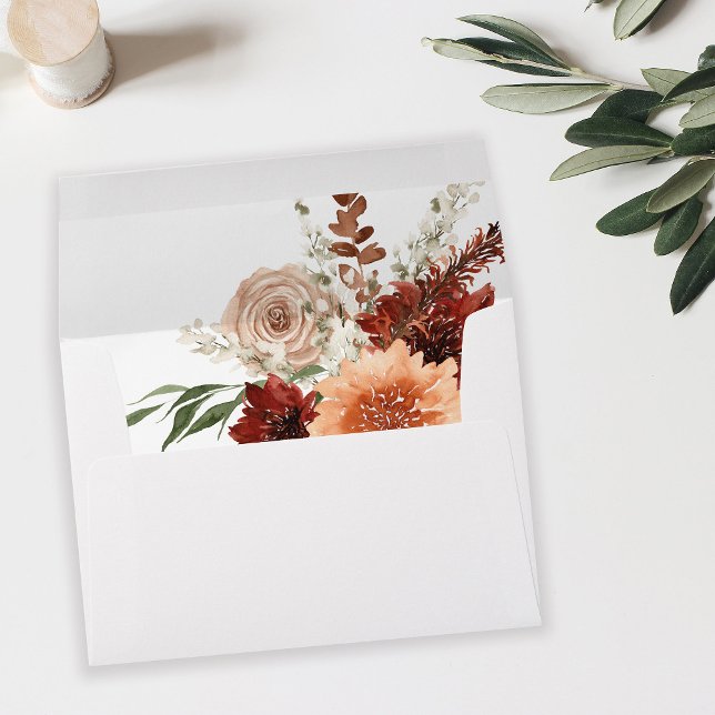 Rustic Earth & Champagne Florals Envelope (Creator Uploaded)