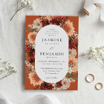 Rustic Earth & Champagne Florals Wedding - Terra C Invitation<br><div class="desc">Send your guests a beautiful wedding invitation with your elegant and chic Rustic Earth & Champagne Wedding Invitations on a Terra Cotta or Rust Orange background. Hand painted, watercolor florals in peach, champagne beige, cream, and burgundy terra cotta are the feature in this Rustic Wedding Invitation. The invitation was named...</div>