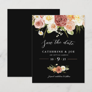 Rustic Earth Floral Save The Date Invitation