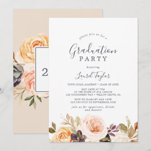 Rustic Earth Florals Graduation Party Invitation