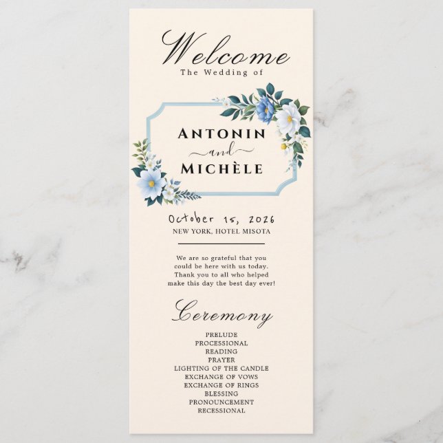 Rustic Earth Florals Programme de mariage (Devant)