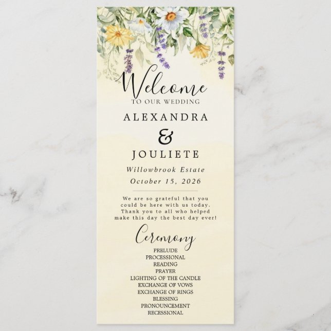 Rustic Earth Florals Programme de mariage (Devant)