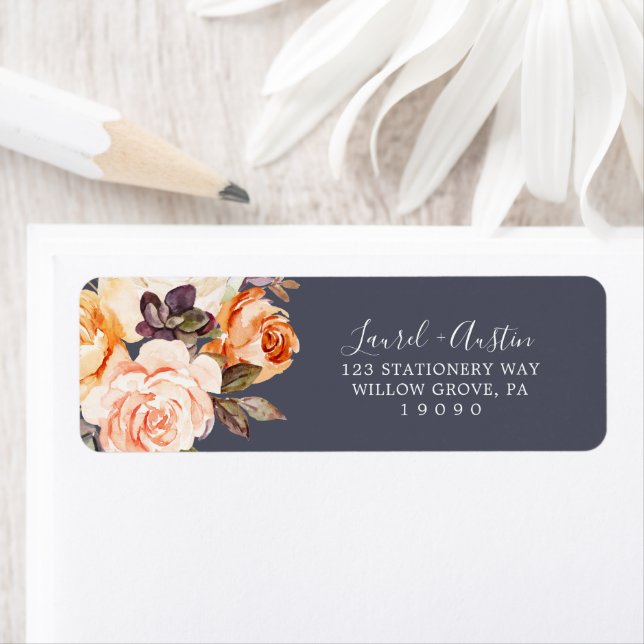 Rustic Earth Florals | Purple Return Address Label (Insitu)