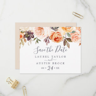 Rustic Earth Florals Save the Date Postcard
