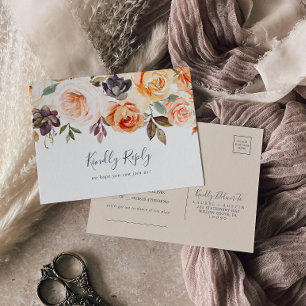 Rustic Earth Florals Song Request RSVP Postcard
