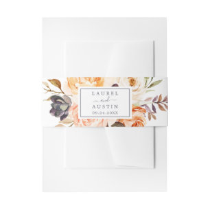 Rustic Earth Florals Wedding Invitation Belly Band