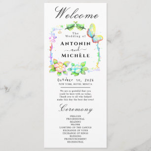 Rustic Earth Florals Wedding Program