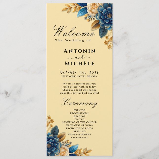 Rustic Earth Florals Wedding Program (Front)