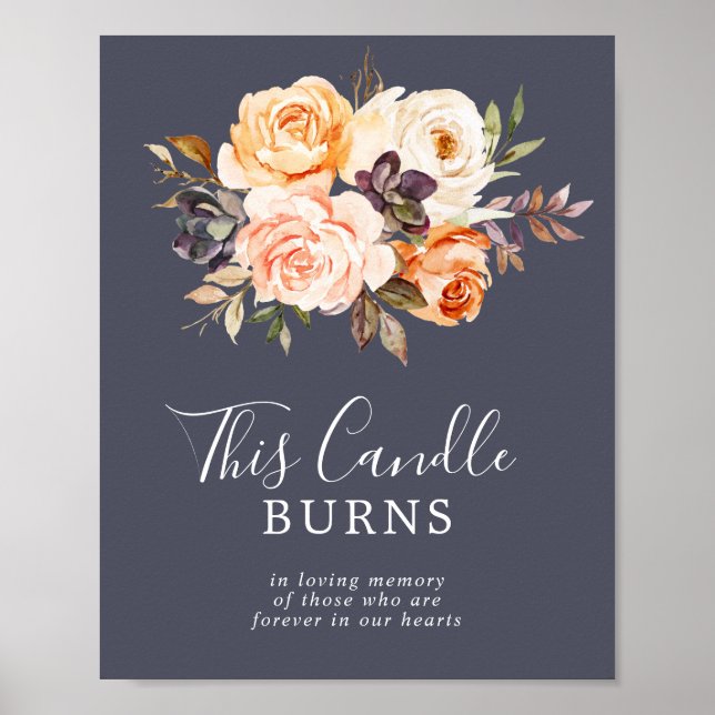 Rustic Earth | Purple Candle Burns Memorial Sign (Front)