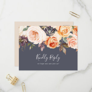 Rustic Earth   Purple Menu Choice RSVP Postcard