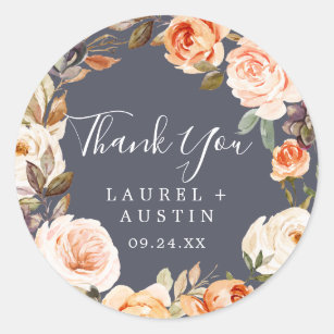 Rustic Earth   Purple Thank You Favour Sticker