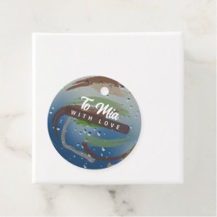 Rustic Earth Tone Green, Brown & Beige Brushstroke Favour Tags