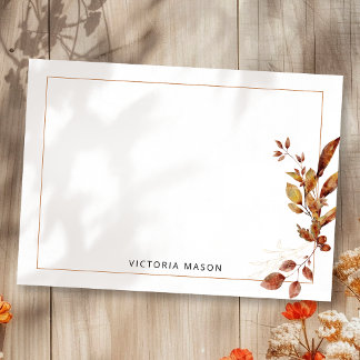 Rustic Earth Tones Autumn Leaves Card