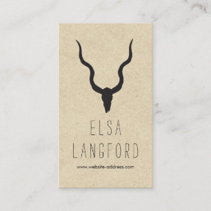 Rustic Earthy Bohemian Antlers Craft Business Card