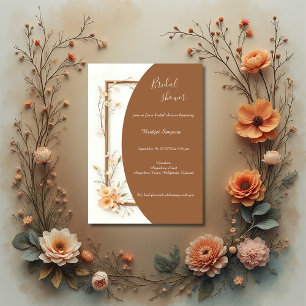 Rustic Earthy Floral Harmony bridal  Invitation