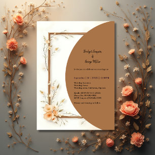 Rustic Earthy Floral Harmony Wedding  Invitation