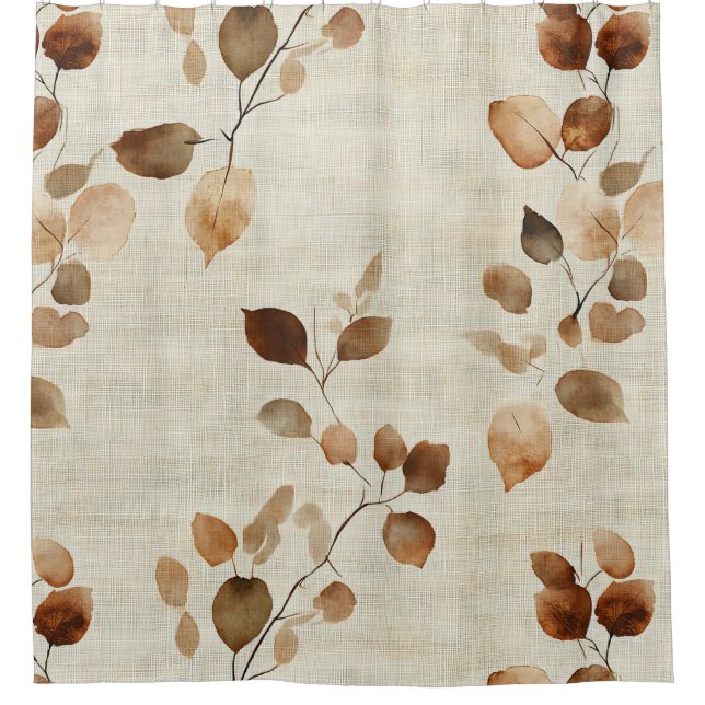 Rustic Earthy Leaves and Twigs Nature Pattern (Front)