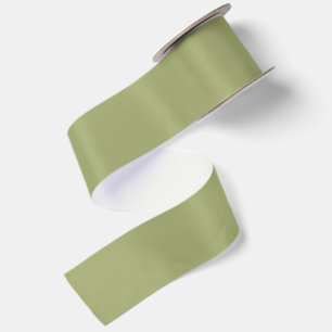 Rustic Earthy Moss Green Solid Colour Satin Ribbon