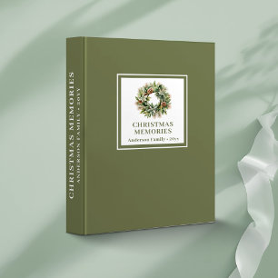 Rustic earthy tones Christmas family memory album Binder