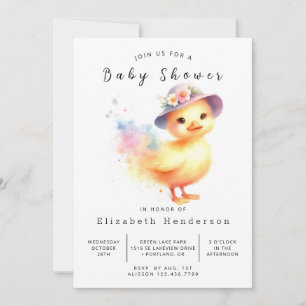 Rustic Editable Duck Baby Shower Invitation