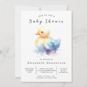 Rustic Editable Duck Baby Shower Invitation
