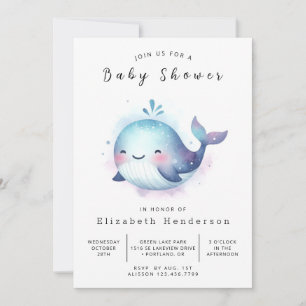 Rustic Editable Whale Baby Shower Invitation