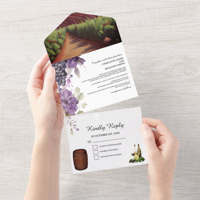 Rustic Elegance A Unique Vineyard Wedding All In One Invitation (Tearaway)