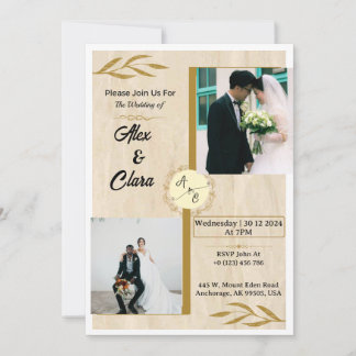 Rustic Elegance Custom  Photo Invitation