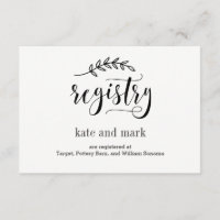 Rustic Elegance EDITABLE COLOR Registry Card