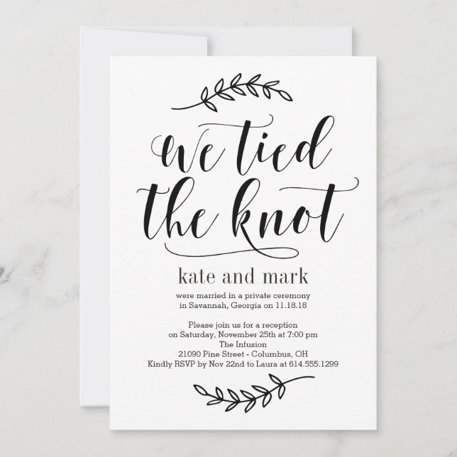 Rustic Elegance EDITABLE COLOR Wedding Invite REC (Front)
