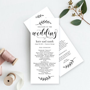 Rustic Elegance EDITABLE COLOR Wedding Program