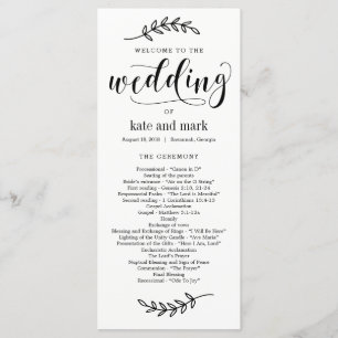 Rustic Elegance EDITABLE COLOR Wedding Program