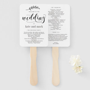 Rustic Elegance EDITABLE COLOR Wedding Program Hand Fan