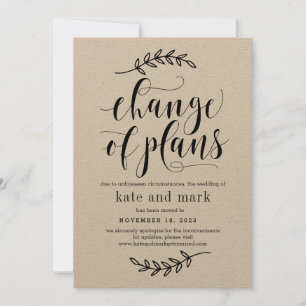 Rustic Elegance EDITABLE COLOR Wedding Update Card