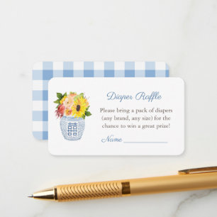 Rustic Elegance Fall Baby Shower Diaper Raffle Enclosure Card