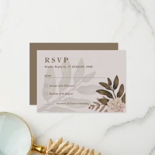 Rustic Elegance Floral Wedding RSVP Cards