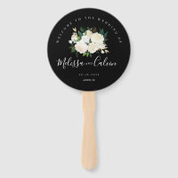 Rustic Elegance Floral Wedding Welcome Hand Fan