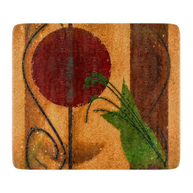 Rustic Elegance Geometric Autumn Abstract Cutting Board (Front)
