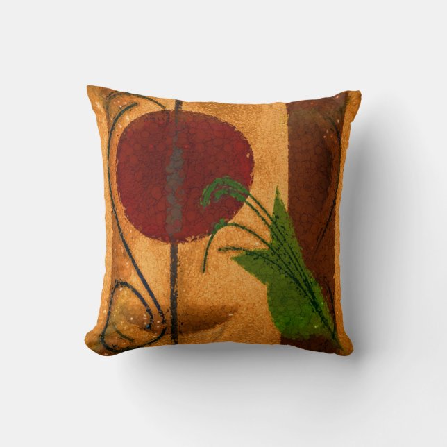 Rustic Elegance Geometric Autumn Abstract Throw Pillow (Front)