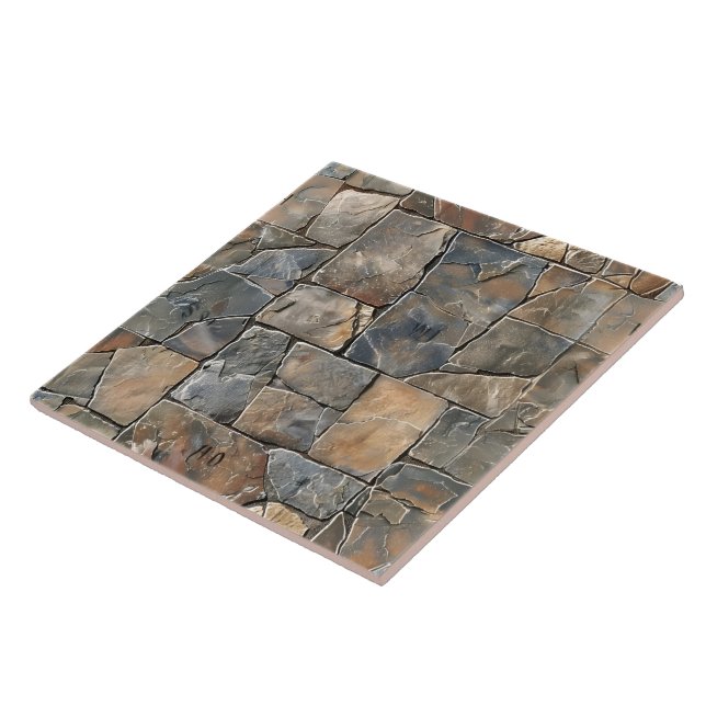 Rustic Elegance: Grouted Flagstone Tiles (Side)