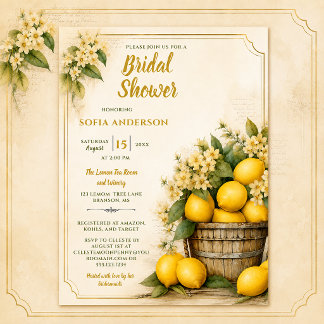 Rustic Elegance Lemon Grove Bridal Shower |  Invitation