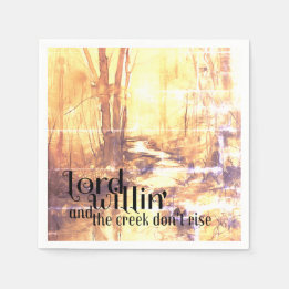 Rustic Elegance: Lord Willin' Watercolor Napkin